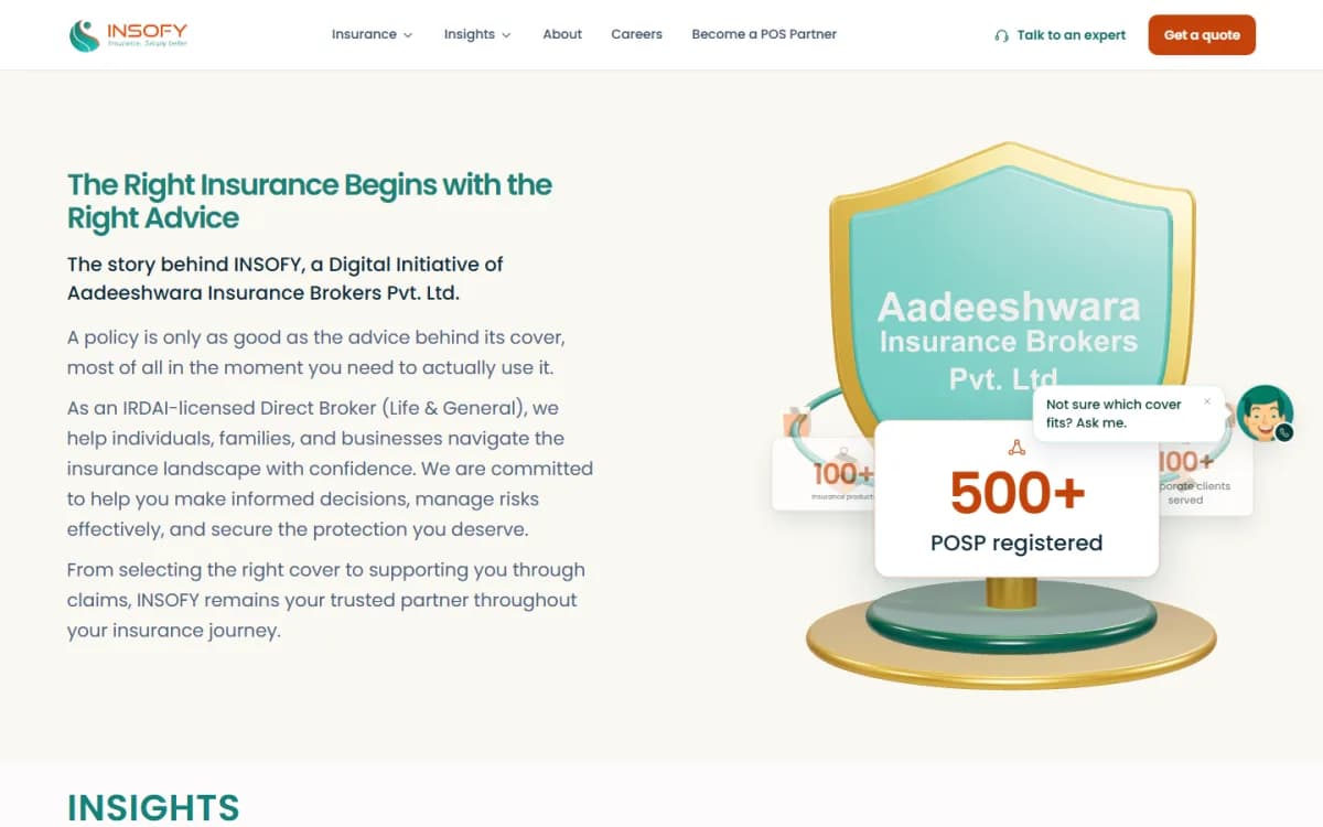 Insofy insurance broker website